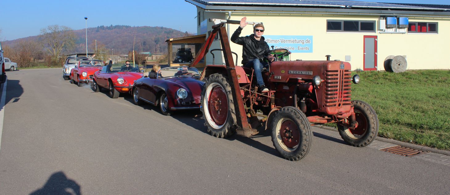 Oldtimer Vermietung Kopfgrafik